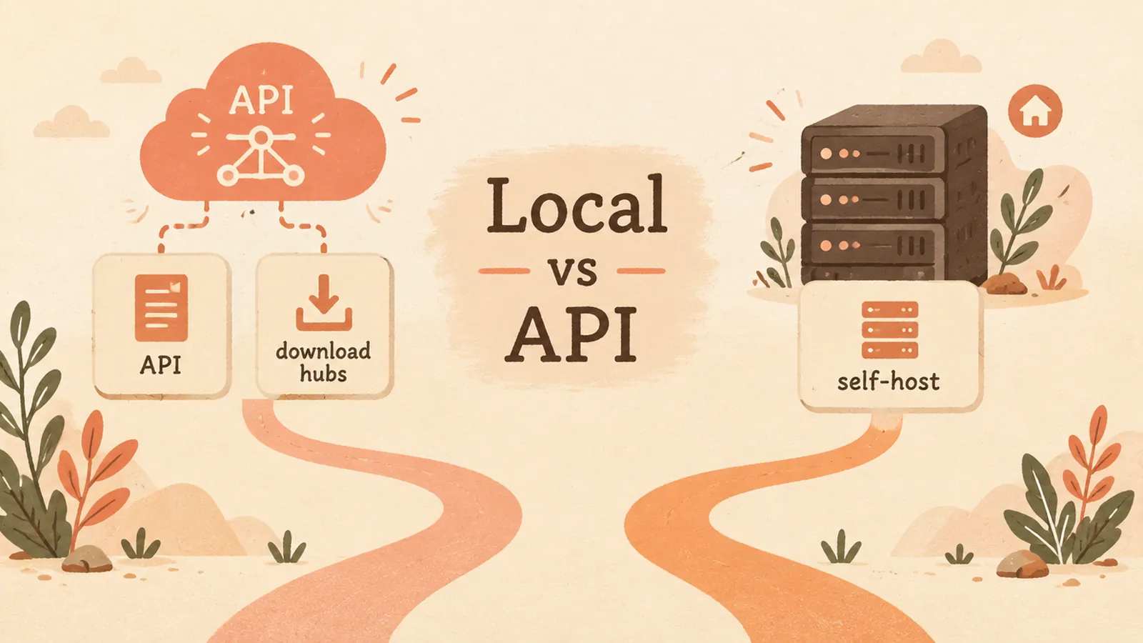 本機自架與雲端 API 兩條取用路徑