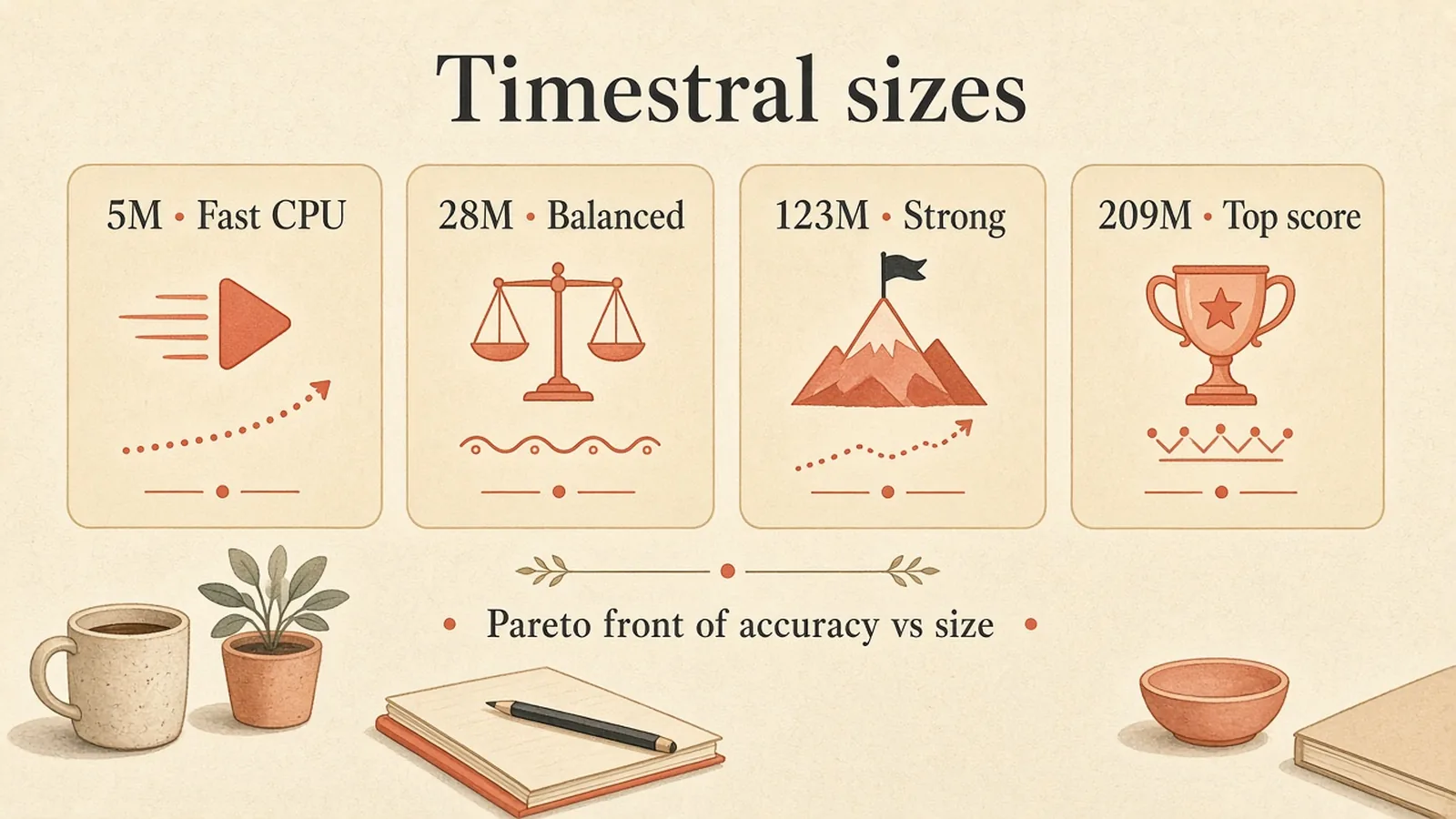 Timestral 四種尺寸分層